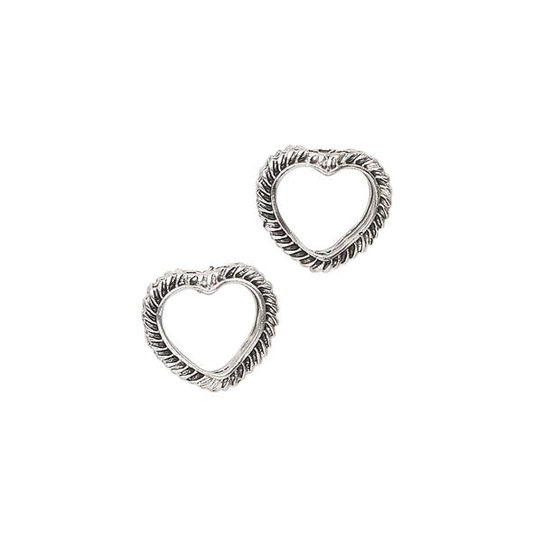 Bead frame 1pkg2 silver-finished "pewter", 11.5x10.5mm vertically-drilled open heart / fits up to 5mm bead, antiqued image number 0
