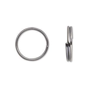 Split ring, gunmetal-finished steel, 10mm round with 8.5mm inside diameter. Sold per pkg of 1,000.