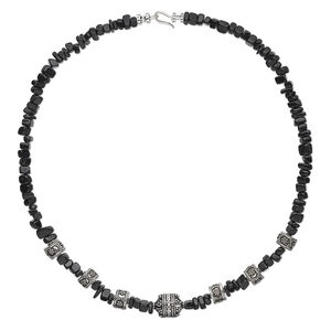 Necklace, One of a Kind Jewelry, blackstone (dyed) and sterling silver, 18 inches. Only one available.