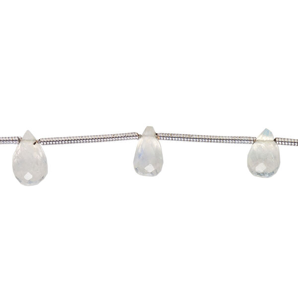 Rainbow moonstone 1pkg10, hand-cut top-drilled faceted teardrop bead natural C grade, 7x5mm-9x6mm image number 0