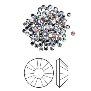 Flat back 1440pk crystal blue shade foil back, Swarovski® hotfix 1.9-2.1mm rose round SS6 2038HF