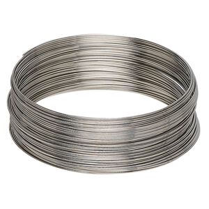 Memory wire, stainless steel, 2-1/4 inch bracelet, 0.65-0.75mm thick. Sold per 1-ounce pkg, approximately 50 loops.