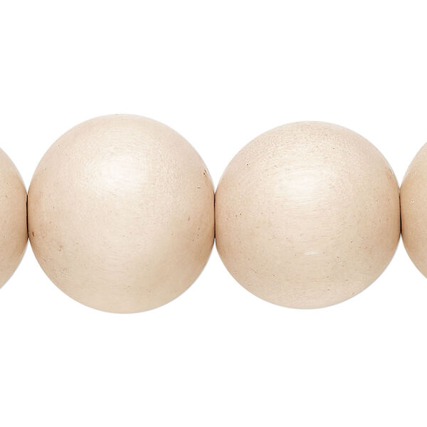 Taiwanese cheesewood 1pkg1, hand-cut round bead 15.5-16 inch tan 20mm image number 0