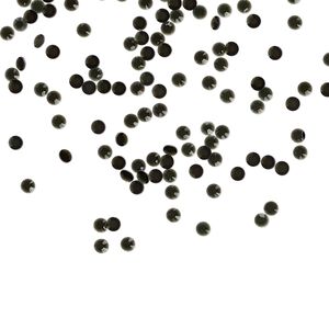 Flat back, VINTAGE Crystal™, opaque jet, foil back, round rose (2028), SS6. Sold per pkg of 144.