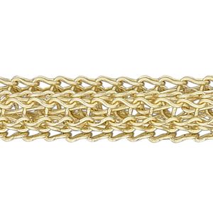 Wire, enamel and copper, gold, 3mm knit. Sold per 25-foot spool.