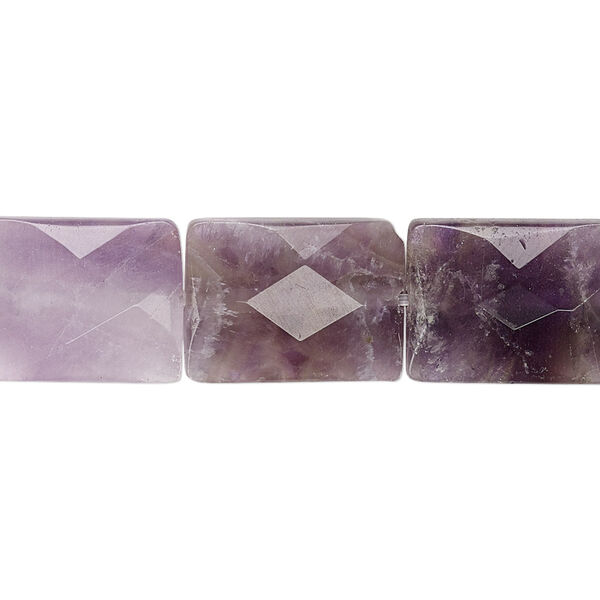 Amethyst 1pkg1, faceted rectangle bead natural C grade, 15.5-16 inch 13x12mm-16x12mm image number 0