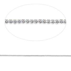 Chain 1pkg1 sterling silver Venetian box, 0.7mm, Gossamer™ 5 foot unfinished