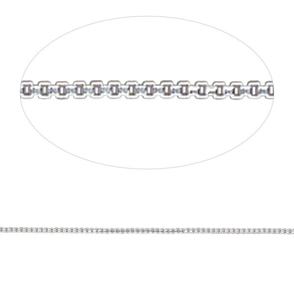 Chain, Gossamer™, sterling silver, 0.7mm Venetian box. Sold per pkg of 5 feet. image number 0