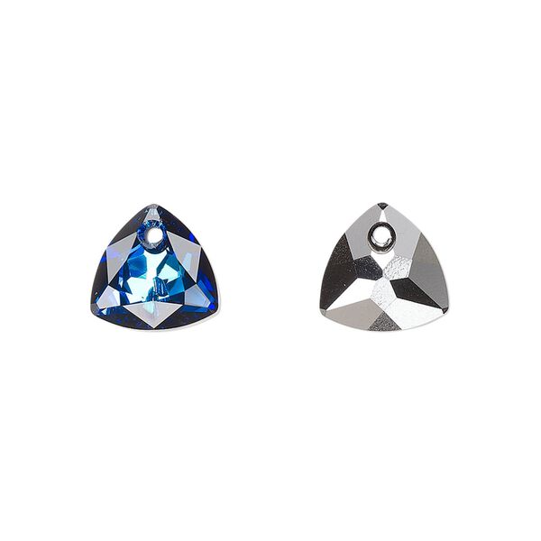 Drop 48pk crystal Bermuda blue P, Swarovski® 10.5mm pendant trilliant cut 6434 image number 0