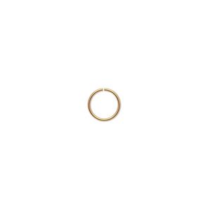 Jump ring, 14Kt gold, 6.5mm round, 5mm inside diameter, 20 gauge. Sold per pkg of 2.