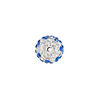 Bead, Egyptian glass rhinestone / epoxy / resin, pink / white / cobalt blue, 12mm round with pav&eacute; wave design. Sold individually. image number 1