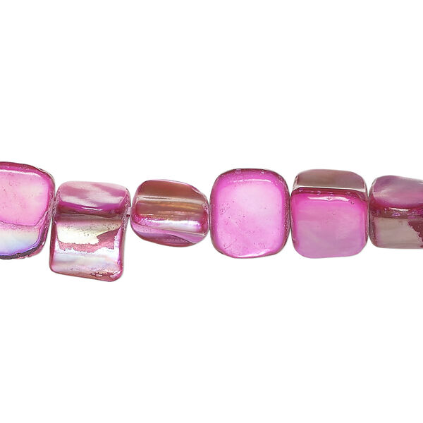 Mother-of-pearl shell 1pkg1, triangle tube bead 15 inch purple / pink 6x5mm-11x9mm image number 0