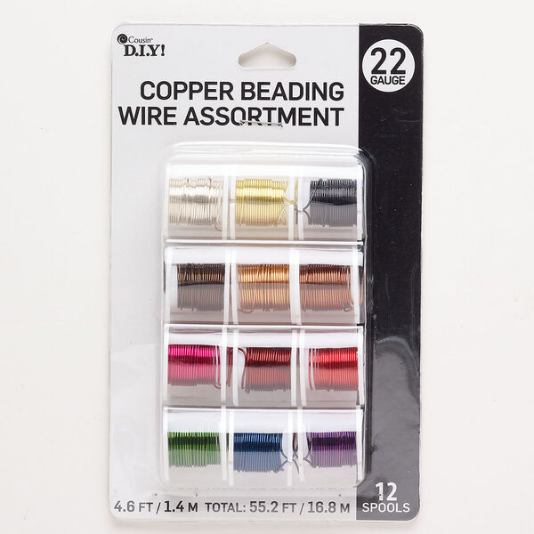 Wire assortment copper 12pk 4.6 feet round, assorted colors 22 gauge image number 0