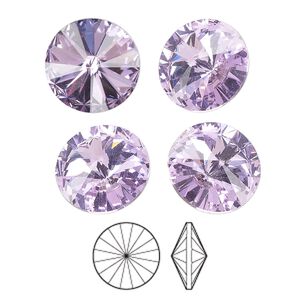 Chaton 4pk violet foil back, Preciosa MAXIMA Czech crystal rhinestone 14mm rivoli