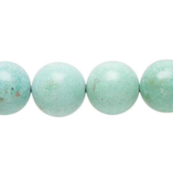 Bead, magnesite (dyed / stabilized), green, 7-9mm round, D grade, Mohs hardness 3-1/2 to 4. Sold per 15-inch strand. image number 0