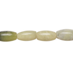 Olive new "jade" 1pkg1, oval bead natural, 15 inch 12x5mm-13x7mm