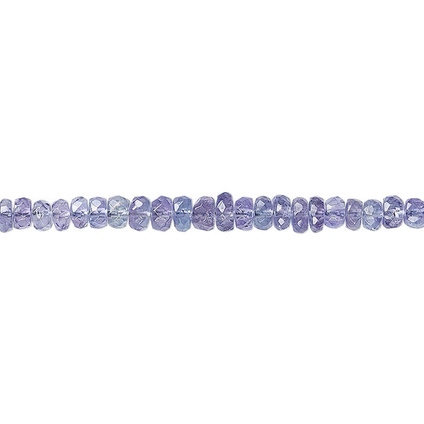 Bead, tanzanite (heated), 2x1mm-3x2mm graduated faceted rondelle, B+ grade, Mohs hardness 6 to 7. Sold per 8-inch strand. image number 0