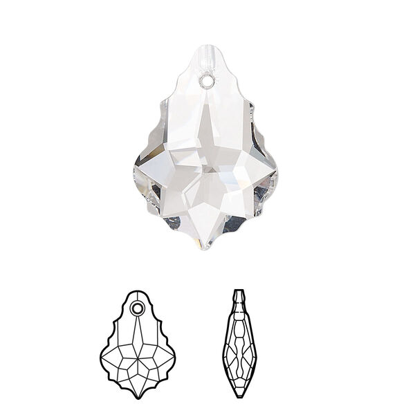 Drop 1pk crystal, Crystal Passions® 22x15mm pendant baroque 6090 image number 0