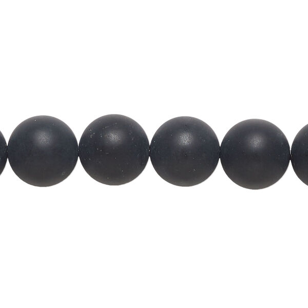 Bead, black onyx (dyed), matte, 10mm round, B grade, Mohs hardness 6-1/2 to 7. Sold per 15-1/2" to 16" strand. image number 0