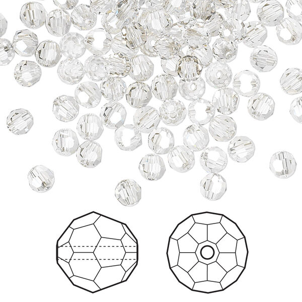 Bead 720pk crystal silver shade, Swarovski® 4mm round 5000 image number 0