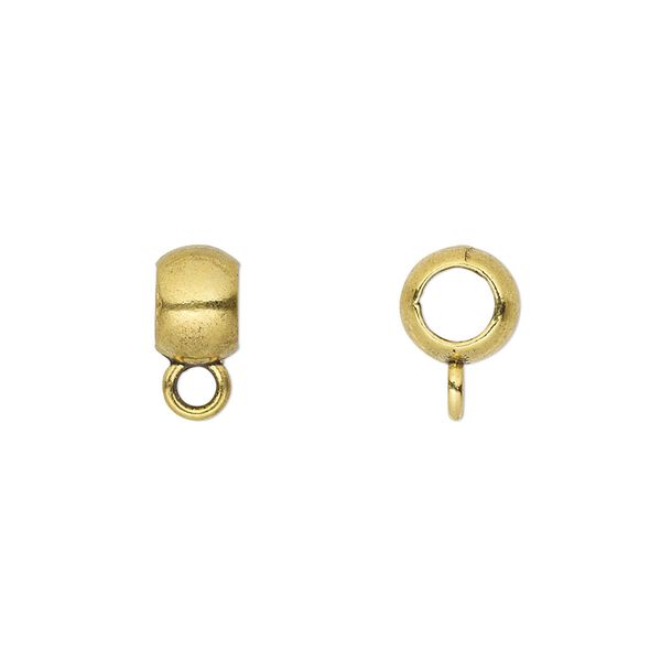 Bead, antique gold-finished "pewter" (zinc-based alloy), 8x5mm rondelle with loop. Sold per pkg 10. image number 0
