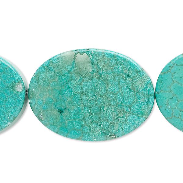 Magnesite 1pkg1, flat oval bead 17 inch 39x29x17mm-40x29x20mm image number 0