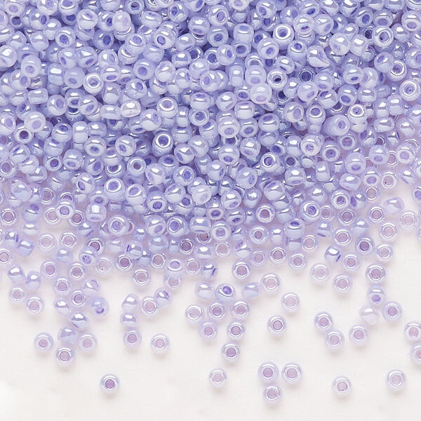 Seed bead, Dyna-Mites™, glass, pkg/40g, #11 round, opaque ceylon pastel lilac, (337 11/0 RR). image number 0