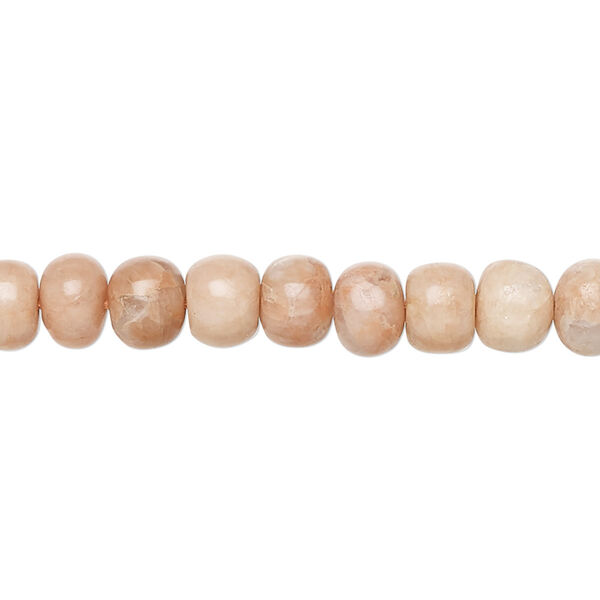 Bead, sunstone (natural), 6x4mm-7x6mm hand-cut rondelle, F grade, Mohs hardness 6-1/2 to 7. Sold per 14-inch strand. image number 0