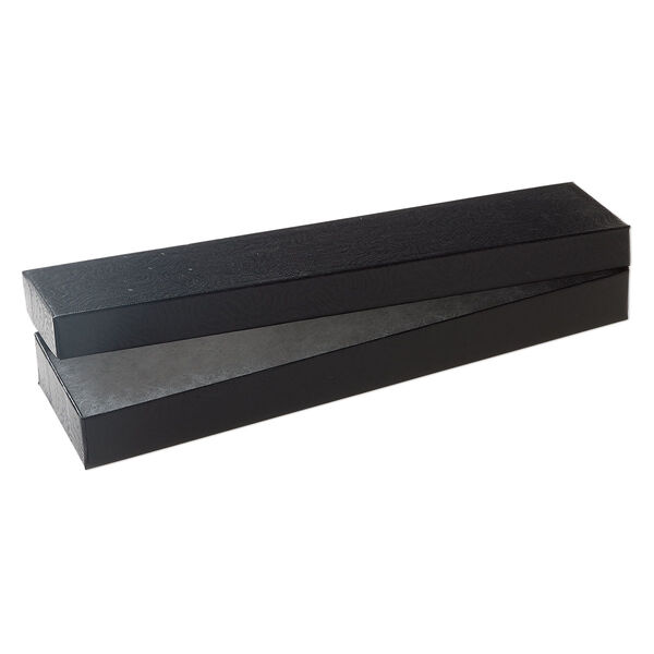 Paper / "cotton" (polyester) 1pkg6, rectangle box / swirl design black 8x2x.88 inch image number 0