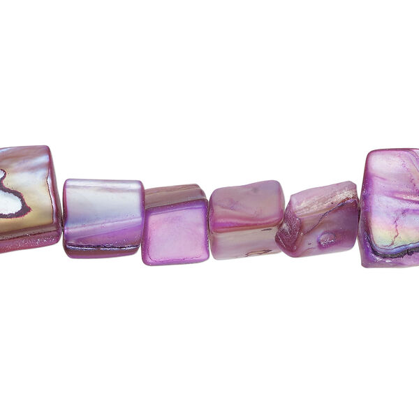 Mother-of-pearl shell 1pkg1, triangle tube bead 15 inch elderberry 6x6mm-14x9mm image number 0