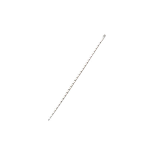 Needle, John James, nickel-plated steel, #12 with 0.5mm eye width, 1-3/16 inches. Sold per pkg of 25. image number 0