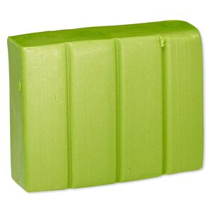 Polymer clay, Sculpey® PREMO, pkg/2 ounces, bright green pearl.