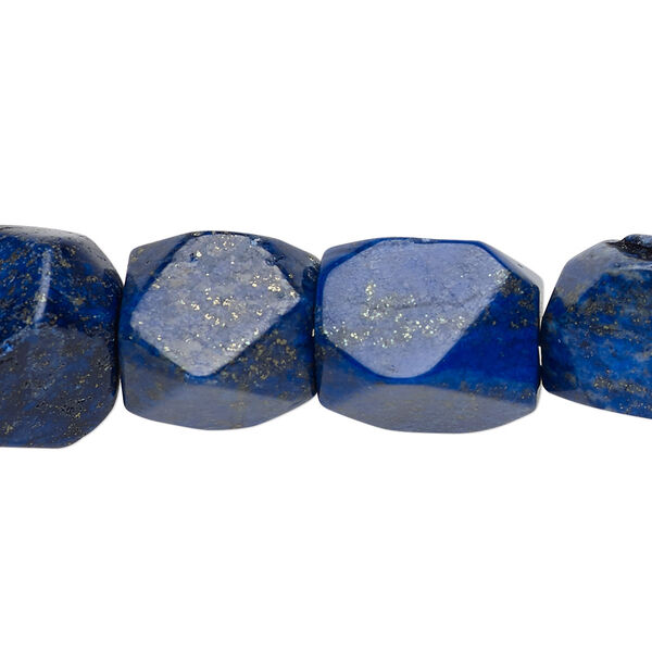 Bead, lapis lazuli (dyed), small to medium faceted nugget, Mohs hardness 5 to 6. Sold per 15-inch strand. image number 0