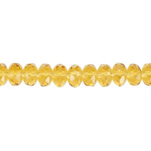 Bead, Czech fire-polished glass, honey, 7x5mm faceted rondelle. Sold per 15-1/2" to 16" strand.