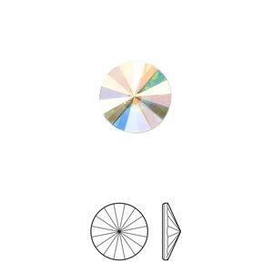 Flat back 4pk crystal AB foil back, Preciosa MAXIMA Czech crystal rhinestone 10mm rivoli