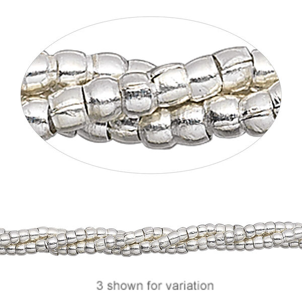 Bead, Hill Tribes, antiqued sterling silver, 2mm round. Sold per 8-inch strand, approximately 110 beads. image number 0