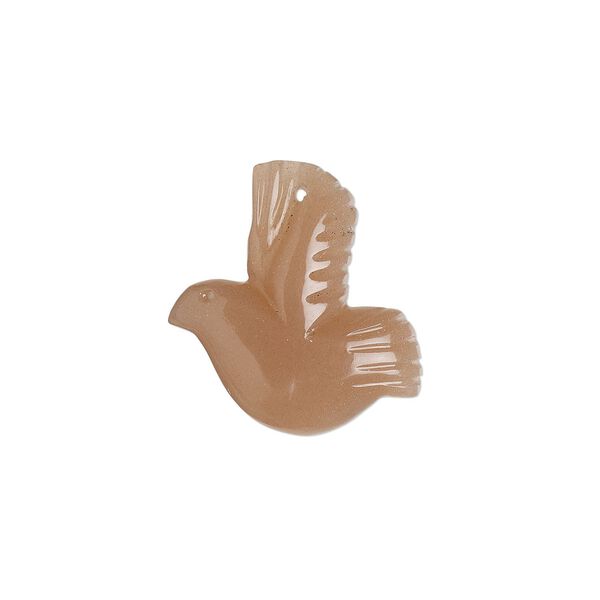 Peach moonstone 1pkg1, hand-cut top-drilled dove drop natural 19x18mm-21x21mm image number 0