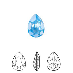 Fancy stone 1pk crystal electric blue ignite LacquerPRO, Crystal Passions® 14x10mm pear 4320