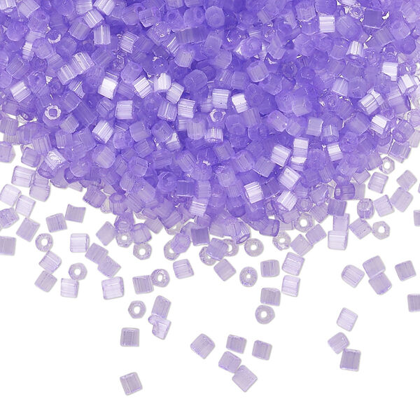 Seed bead, Preciosa Ornela Czech glass, pkg/500g, #11 2-cut hex, translucent solgel dyed satin violet, (05123). image number 0
