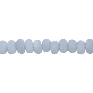 Angelite 1pkg1, hand-cut matte rondelle bead natural 8 inch 6x4mm