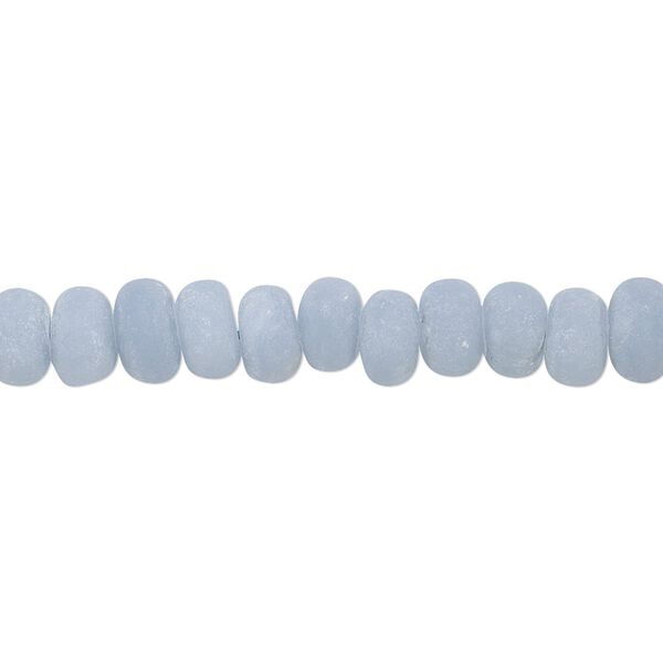 Angelite 1pkg1, hand-cut matte rondelle bead natural 8 inch 6x4mm image number 0