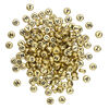 Bead mix, acrylic, opaque gold and black, 7mm double-sided flat round with alphabet letters. Sold per pkg of 200. image number 1
