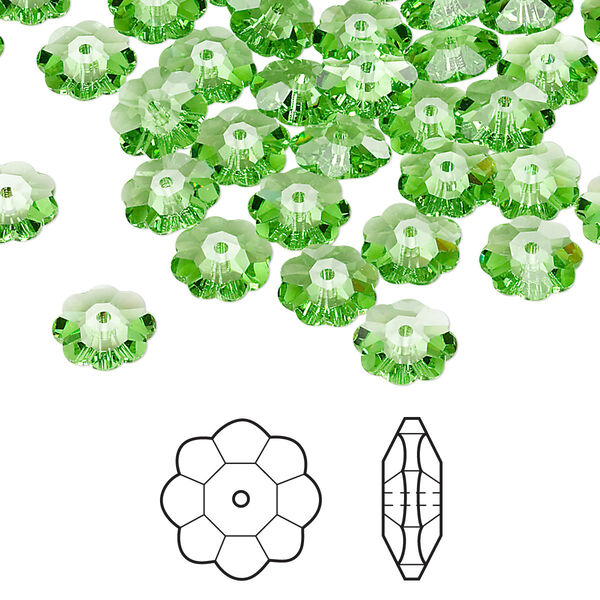 Margarita flower 144pk peridot, Crystal Passions® 8x3mm 3700 image number 0
