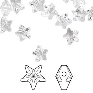 Bead 288pk crystal, Swarovski® 8mm star 5714
