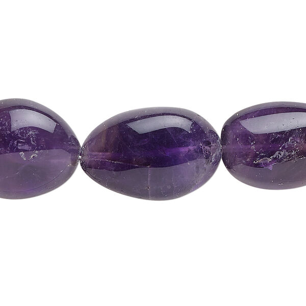 Bead, amethyst (natural), large tumbled nugget, Mohs hardness 7. Sold per 15-1/2" to 16" strand. image number 0