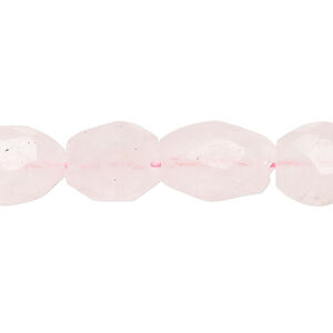 Rose quartz 1pkg1, hand-cut faceted puffed oval bead natural, 13 inch 12x10mm-14x12mm light