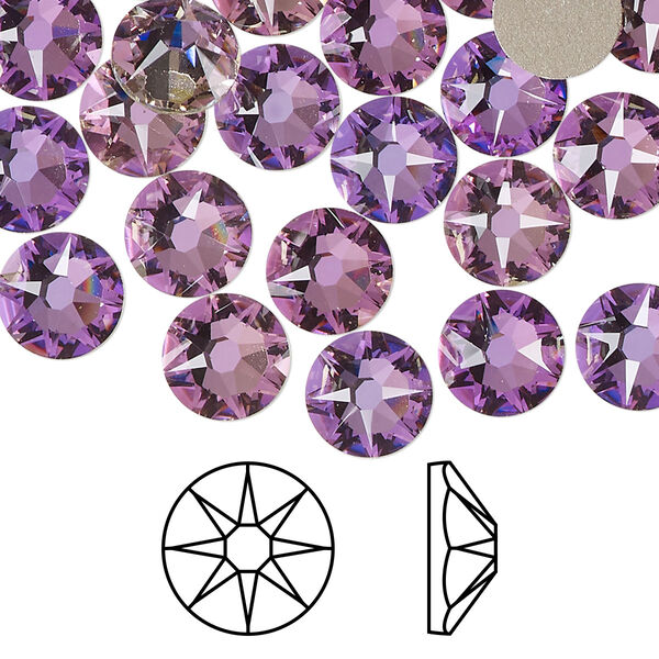 Flat back 12pk crystal vitrail light foil back, Crystal Passions® 8.412-8.672mm rose round SS40 2088 image number 0
