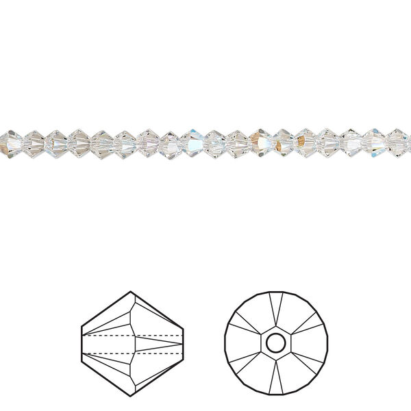 Bead 1440pk crystal shimmer, Swarovski® 3mm XILION bicone 5328 image number 0