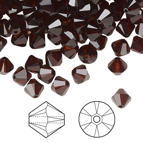Bead 144pk smoked amber, Crystal Passions® 6mm bicone 5328 image number 0