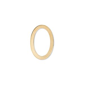 Component, gold-plated brass, 18x12mm open oval. Sold per pkg of 10.